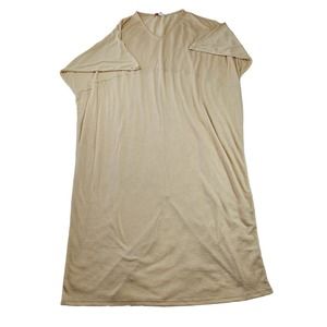 Free People Beach Women's Cream Ribbed V-neck‎ Flax Blend Kaftan. Size L